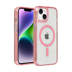 TUNIQ iPhone 14 Backcover hoesje - Magsafe - Glitter - Hanger - Roze