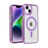 TUNIQ TUNIQ iPhone 14 Back-Cover hul - Magsafe - Glitter - Hanger - Lila