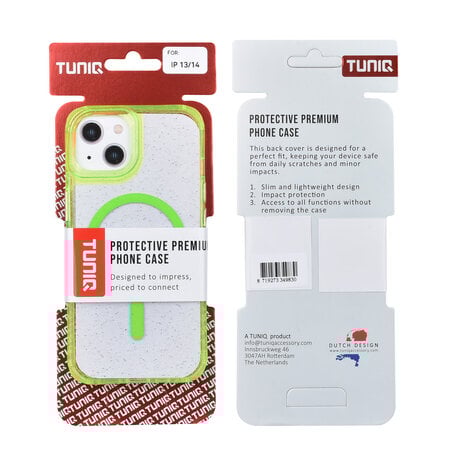 TUNIQ TUNIQ iPhone 14 Back cover case - Magsafe - Glitter - Hanger - Green TUNIQ TUNIQ iPhone 14 Back cover case - Magsafe - Glitter - Hanger - Green