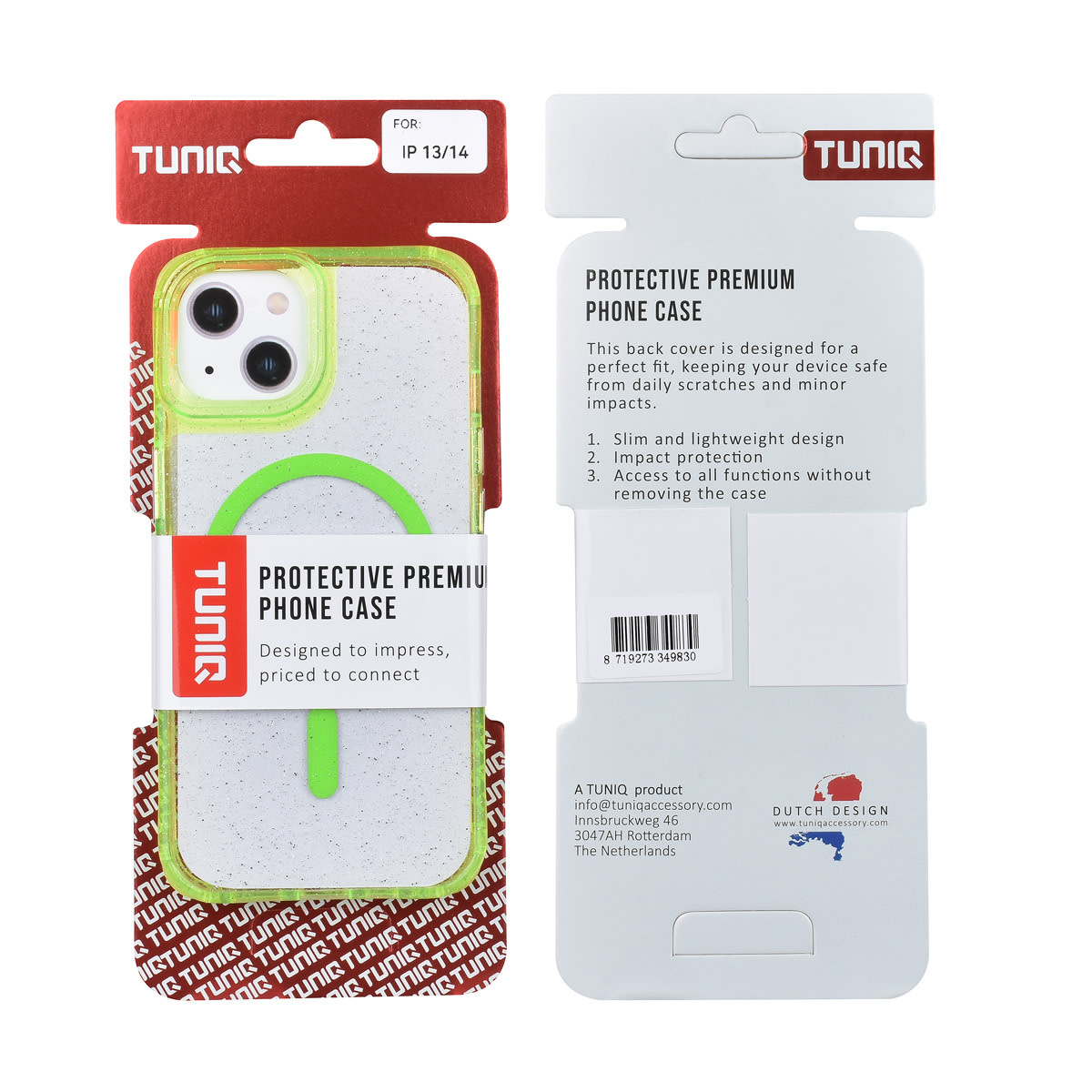 TUNIQ TUNIQ iPhone 14 Backcover hoesje - Magsafe - Glitter - Hanger - Groen, foto 3 van 3