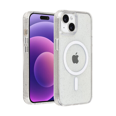 TUNIQ TUNIQ iPhone 15 Back cover coque - Magsafe - Glitter - Hanger - Transparent