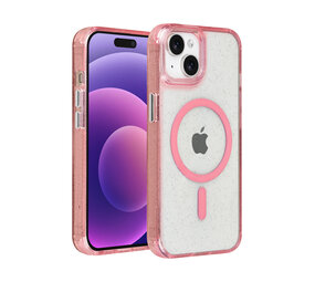 TUNIQ TUNIQ iPhone 15 Backcover hoesje - Magsafe - Glitter - Hanger - Roze TUNIQ TUNIQ iPhone 15 Backcover hoesje - Magsafe - Glitter - Hanger - Roze