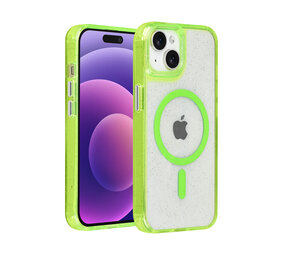 TUNIQ TUNIQ iPhone 15 Back cover coque - Magsafe - Glitter - Hanger - Vert TUNIQ TUNIQ iPhone 15 Back cover coque - Magsafe - Glitter - Hanger - Vert