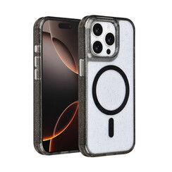 TUNIQ iPhone 15 Pro Back cover coque - Magsafe - Glitter - Hanger - Noir