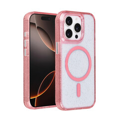 TUNIQ iPhone 15 Pro Back cover case - Magsafe - Glitter - Hanger - Pink