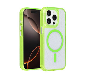 TUNIQ TUNIQ iPhone 15 Pro Back cover case - Magsafe - Glitter - Hanger - Green TUNIQ TUNIQ iPhone 15 Pro Back cover case - Magsafe - Glitter - Hanger - Green