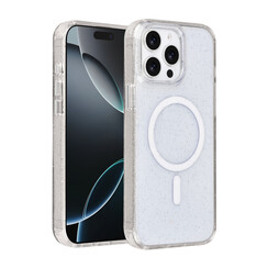 TUNIQ iPhone 15 Pro Max Back cover coque - Magsafe - Glitter - Hanger - Transparent