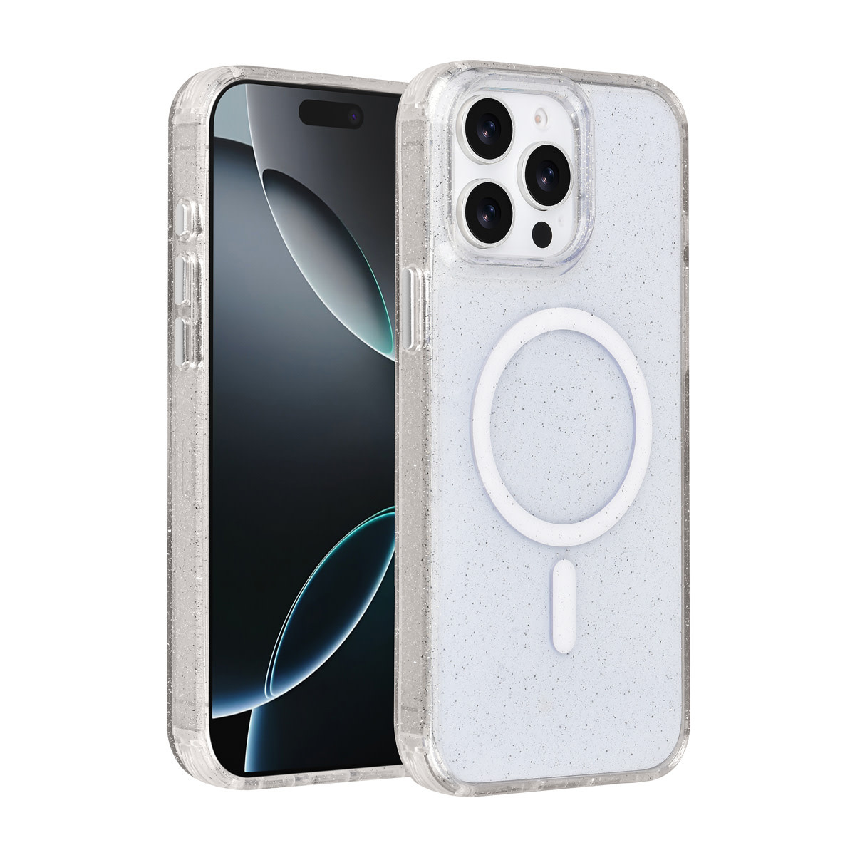 TUNIQ TUNIQ iPhone 15 Pro Max Backcover hoesje - Magsafe - Glitter - Hanger - Transparant