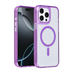 TUNIQ iPhone 15 Pro Max Backcover hoesje - Magsafe - Glitter - Hanger - Paars