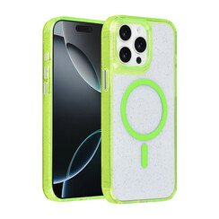 TUNIQ iPhone 15 Pro Max Back cover case - Magsafe - Glitter - Hanger - Green