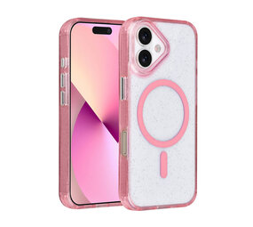 TUNIQ TUNIQ iPhone 16 Back-Cover hul - Magsafe - Glitter - Hanger - Rosa TUNIQ TUNIQ iPhone 16 Back-Cover hul - Magsafe - Glitter - Hanger - Rosa