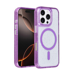 TUNIQ iPhone 16 Pro Backcover hoesje - Magsafe - Glitter - Hanger - Paars