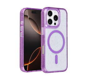 TUNIQ TUNIQ iPhone 16 Pro Backcover hoesje - Magsafe - Glitter - Hanger - Paars TUNIQ TUNIQ iPhone 16 Pro Backcover hoesje - Magsafe - Glitter - Hanger - Paars