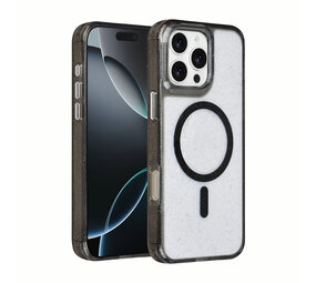 TUNIQ TUNIQ iPhone 16 Pro Max Back cover coque - Magsafe - Glitter - Hanger - Noir TUNIQ TUNIQ iPhone 16 Pro Max Back cover coque - Magsafe - Glitter - Hanger - Noir