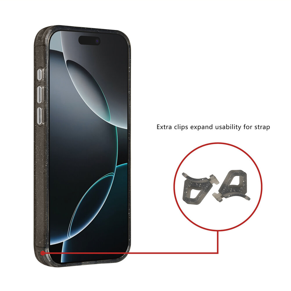 TUNIQ TUNIQ iPhone 16 Pro Max Back cover coque - Magsafe - Glitter - Hanger - Noir TUNIQ TUNIQ iPhone 16 Pro Max Back cover coque - Magsafe - Glitter - Hanger - Noir