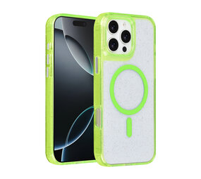 TUNIQ TUNIQ iPhone 16 Pro Max Back cover coque - Magsafe - Glitter - Hanger - Vert TUNIQ TUNIQ iPhone 16 Pro Max Back cover coque - Magsafe - Glitter - Hanger - Vert