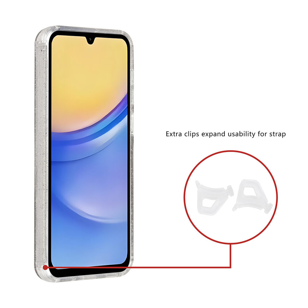 TUNIQ TUNIQ Galaxy A15 5G Back cover case - Magsafe - Glitter - Hanger - Transparent TUNIQ TUNIQ Galaxy A15 5G Back cover case - Magsafe - Glitter - Hanger - Transparent