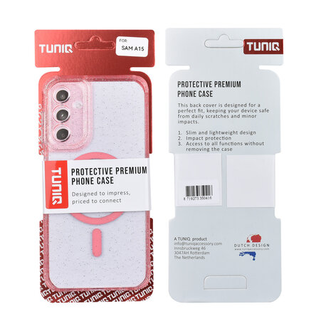 TUNIQ TUNIQ Galaxy A15 5G Back-Cover hul - Magsafe - Glitter - Hanger - Rosa