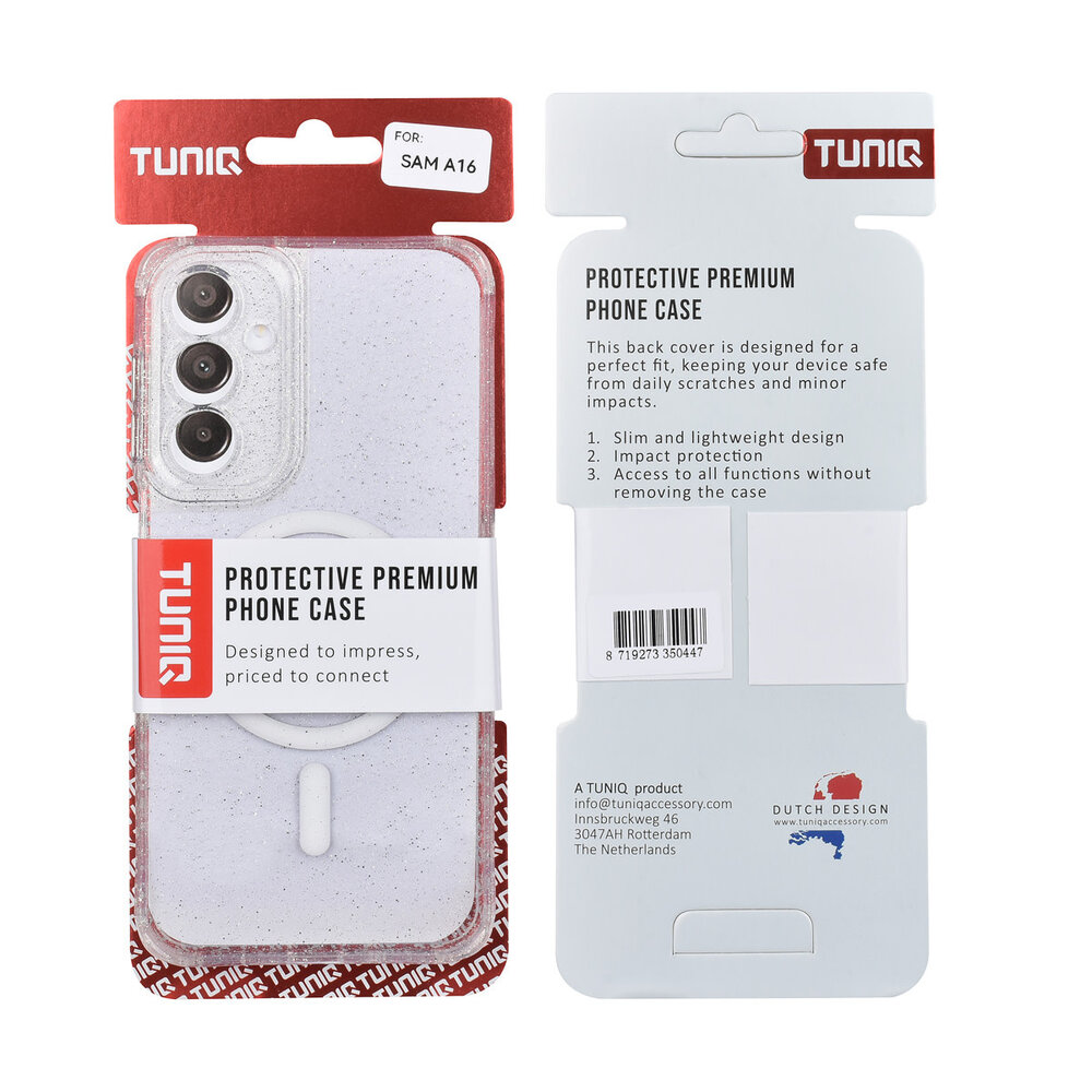 TUNIQ TUNIQ Galaxy A16 5G Back-Cover hul - Magsafe - Glitter - Hanger - Transparent
