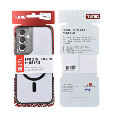 TUNIQ TUNIQ Galaxy A16 5G Backcover hoesje - Magsafe - Glitter - Hanger - Zwart TUNIQ TUNIQ Galaxy A16 5G Backcover hoesje - Magsafe - Glitter - Hanger - Zwart