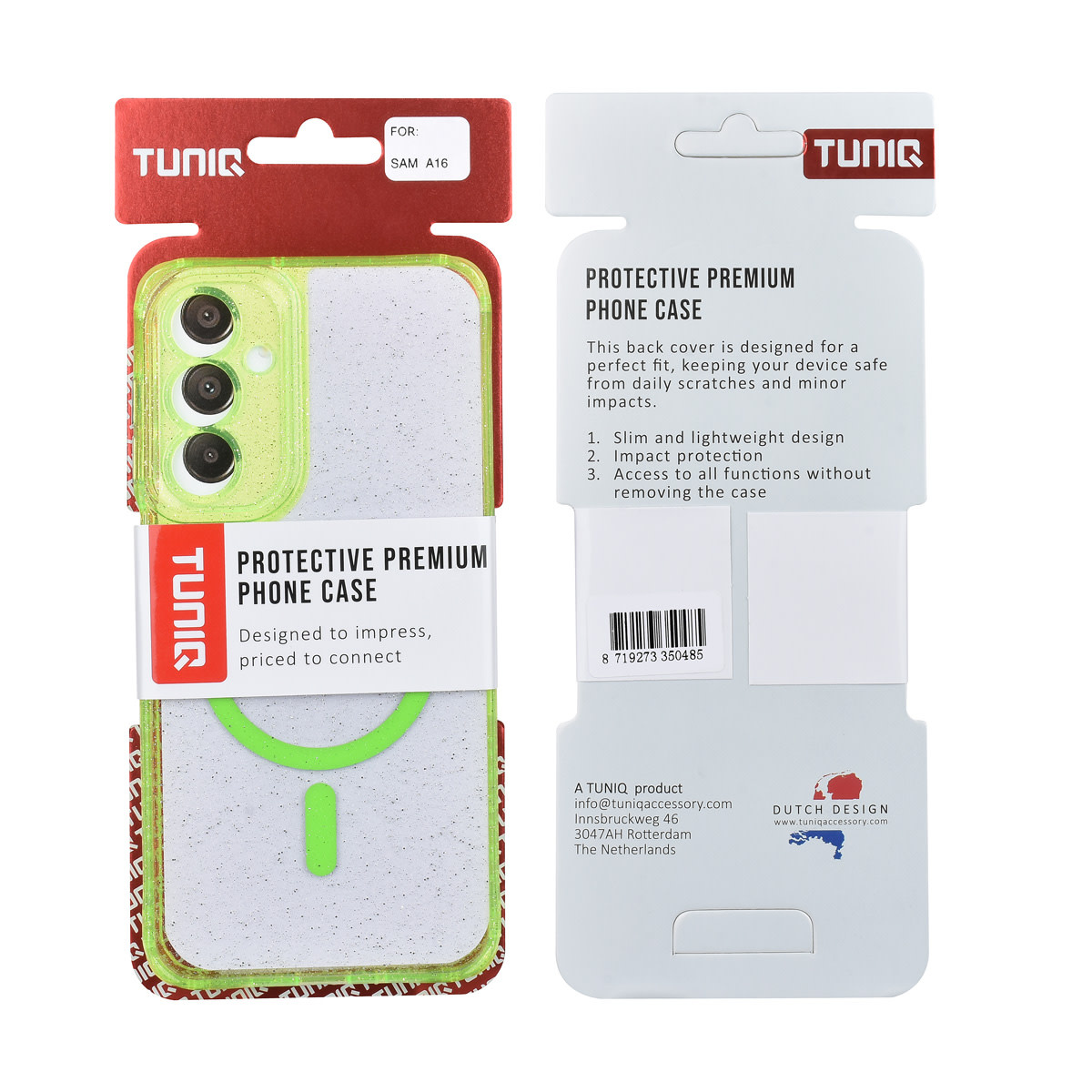 TUNIQ TUNIQ Galaxy A16 5G Backcover hoesje - Magsafe - Glitter - Hanger - Groen, foto 3 van 3