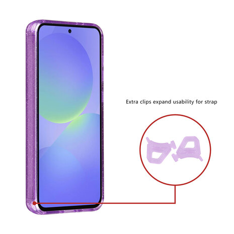 TUNIQ TUNIQ Galaxy A36 Back cover coque - Magsafe - Glitter - Hanger - Violet TUNIQ TUNIQ Galaxy A36 Back cover coque - Magsafe - Glitter - Hanger - Violet