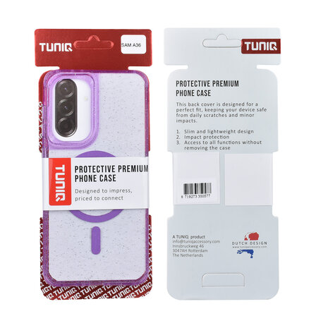 TUNIQ TUNIQ Galaxy A36 Back-Cover hul - Magsafe - Glitter - Hanger - Lila