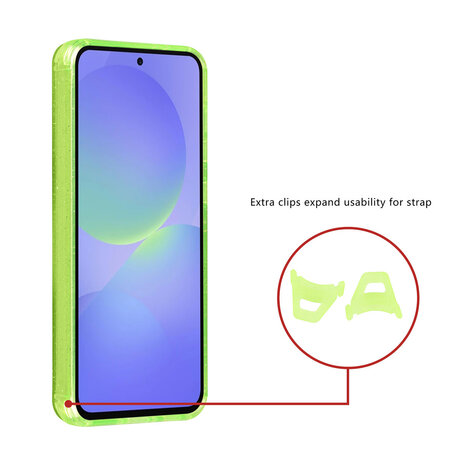 TUNIQ TUNIQ Galaxy A36 Back cover case - Magsafe - Glitter - Hanger - Green TUNIQ TUNIQ Galaxy A36 Back cover case - Magsafe - Glitter - Hanger - Green