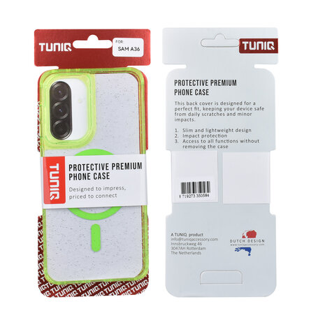 TUNIQ TUNIQ Galaxy A36 Back cover coque - Magsafe - Glitter - Hanger - Vert TUNIQ TUNIQ Galaxy A36 Back cover coque - Magsafe - Glitter - Hanger - Vert