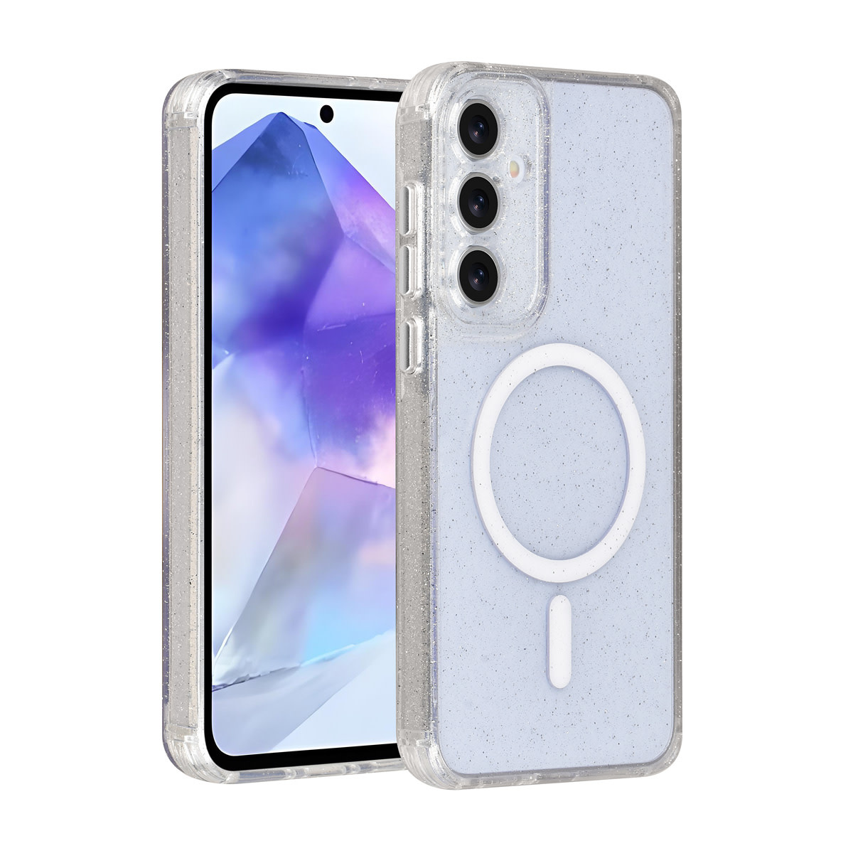 TUNIQ TUNIQ Galaxy A55 Backcover hoesje - Magsafe - Glitter - Hanger - Transparant
