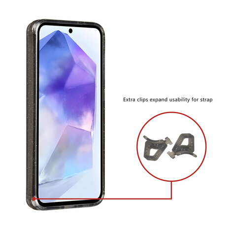 TUNIQ TUNIQ Galaxy A55 Back cover coque - Magsafe - Glitter - Hanger - Noir