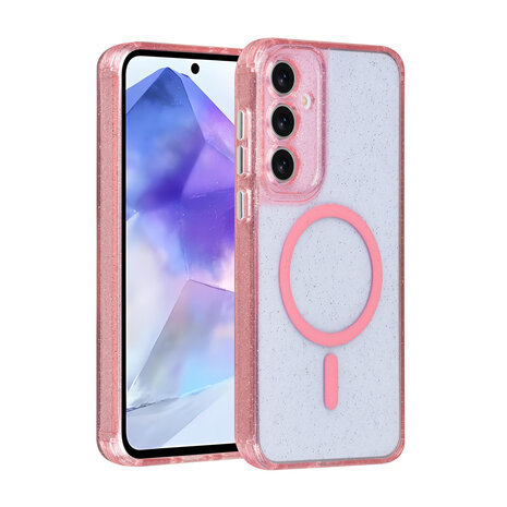 TUNIQ TUNIQ Galaxy A55 Back cover case - Magsafe - Glitter - Hanger - Pink