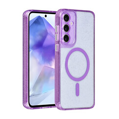TUNIQ Galaxy A55 Back cover case - Magsafe - Glitter - Hanger - Purple