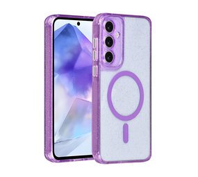 TUNIQ TUNIQ Galaxy A55 Backcover hoesje - Magsafe - Glitter - Hanger - Paars