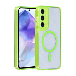 TUNIQ Galaxy A55 Backcover hoesje - Magsafe - Glitter - Hanger - Groen