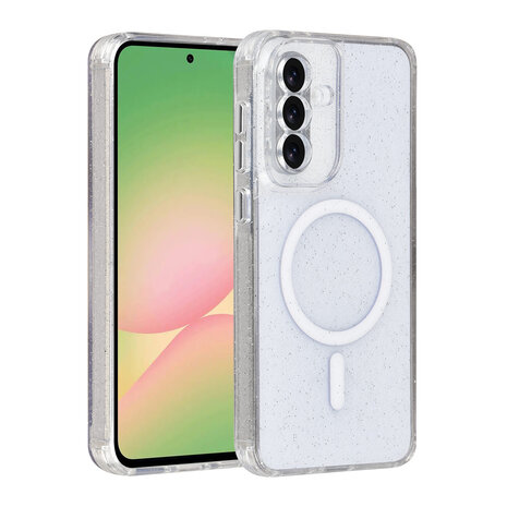 TUNIQ TUNIQ Galaxy A56 Back-Cover hul - Magsafe - Glitter - Hanger - Transparent TUNIQ TUNIQ Galaxy A56 Back-Cover hul - Magsafe - Glitter - Hanger - Transparent