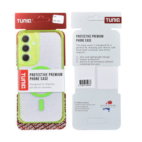 TUNIQ TUNIQ Galaxy A55 Back cover coque - Magsafe - Glitter - Hanger - Vert TUNIQ TUNIQ Galaxy A55 Back cover coque - Magsafe - Glitter - Hanger - Vert