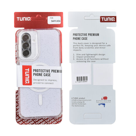 TUNIQ TUNIQ Galaxy A56 Backcover hoesje - Magsafe - Glitter - Hanger - Transparant