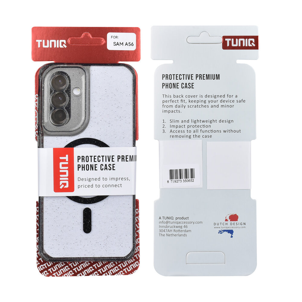 TUNIQ TUNIQ Galaxy A56 Back cover case - Magsafe - Glitter - Hanger - Black
