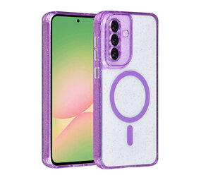 TUNIQ TUNIQ Galaxy A56 Backcover hoesje - Magsafe - Glitter - Hanger - Paars