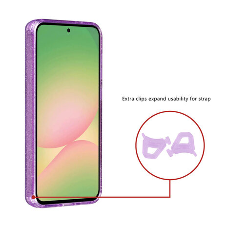 TUNIQ TUNIQ Galaxy A56 Back cover case - Magsafe - Glitter - Hanger - Purple