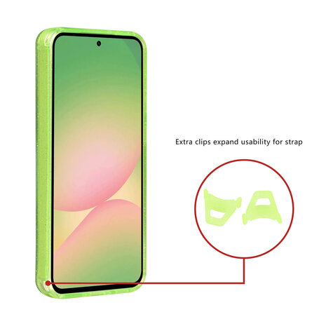 TUNIQ TUNIQ Galaxy A56 Back cover coque - Magsafe - Glitter - Hanger - Vert TUNIQ TUNIQ Galaxy A56 Back cover coque - Magsafe - Glitter - Hanger - Vert