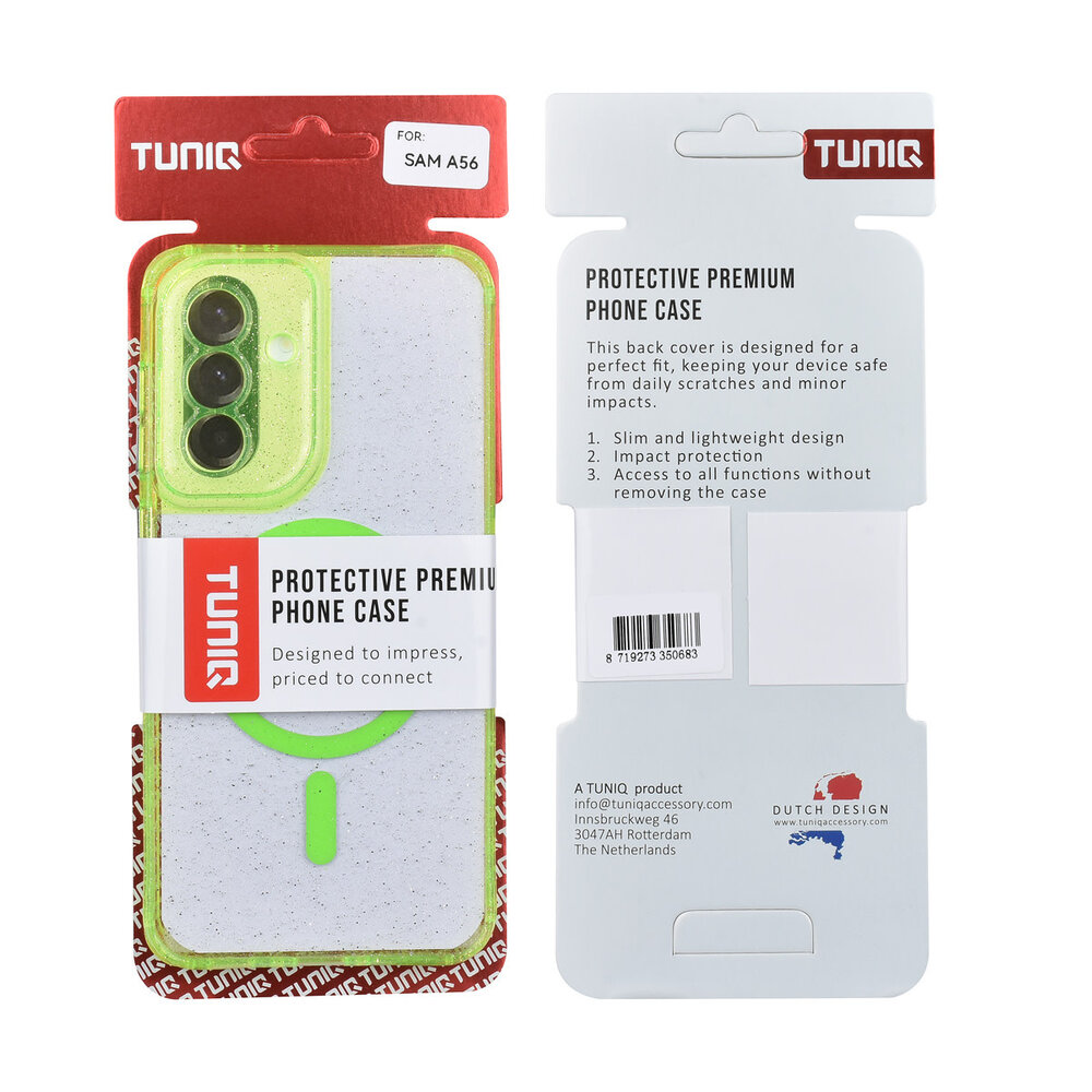 TUNIQ TUNIQ Galaxy A56 Back-Cover hul - Magsafe - Glitter - Hanger - Grün