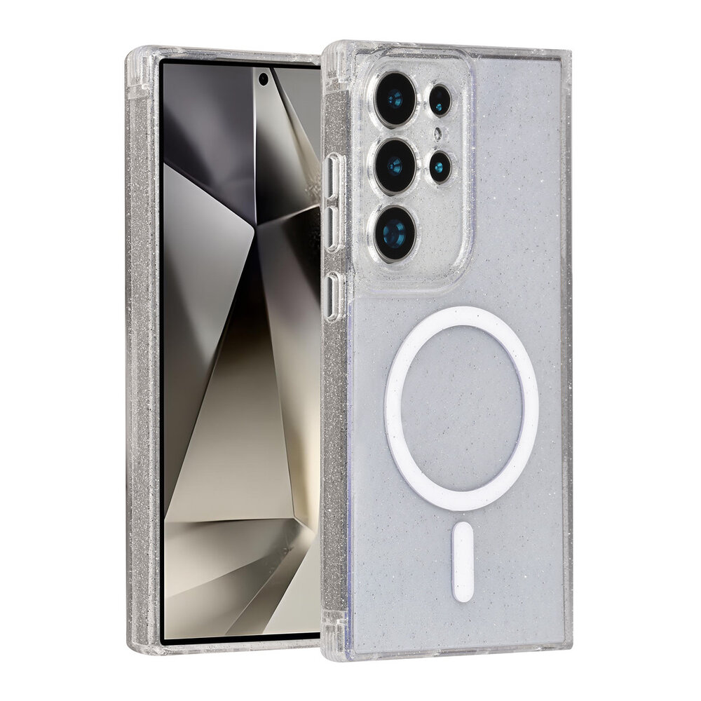 TUNIQ TUNIQ Galaxy S24 Ultra Back cover case - Magsafe - Glitter - Hanger - Transparent