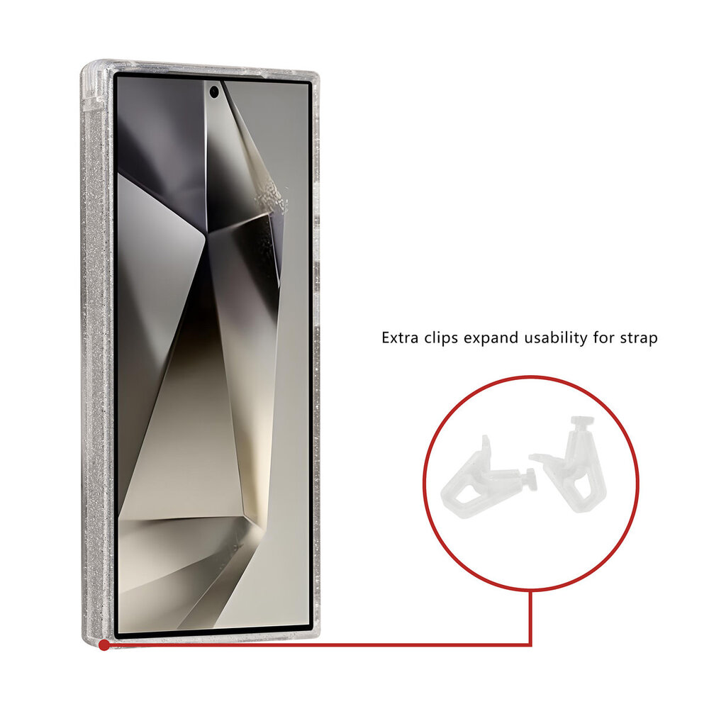 TUNIQ TUNIQ Galaxy S24 Ultra Back-Cover hul - Magsafe - Glitter - Hanger - Transparent TUNIQ TUNIQ Galaxy S24 Ultra Back-Cover hul - Magsafe - Glitter - Hanger - Transparent