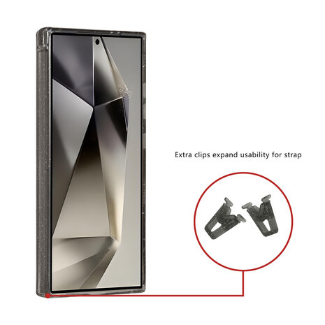 TUNIQ TUNIQ Galaxy S24 Ultra Backcover hoesje - Magsafe - Glitter - Hanger - Zwart TUNIQ TUNIQ Galaxy S24 Ultra Backcover hoesje - Magsafe - Glitter - Hanger - Zwart