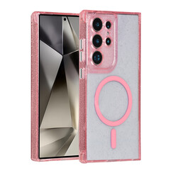 TUNIQ Galaxy S24 Ultra Back cover case - Magsafe - Glitter - Hanger - Pink