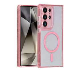 TUNIQ TUNIQ Galaxy S24 Ultra Back cover case - Magsafe - Glitter - Hanger - Pink