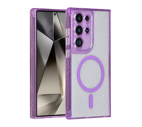 TUNIQ TUNIQ Galaxy S24 Ultra Back-Cover hul - Magsafe - Glitter - Hanger - Lila