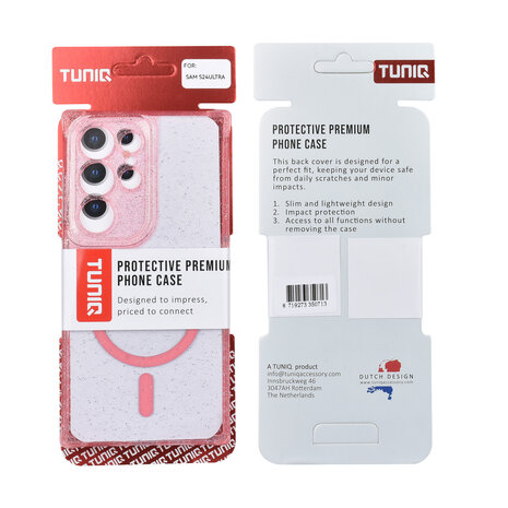 TUNIQ TUNIQ Galaxy S24 Ultra Back cover case - Magsafe - Glitter - Hanger - Pink